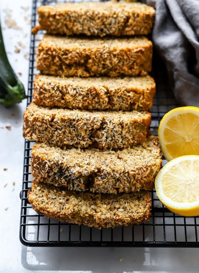 Lemon Poppyseed Zucchini Bread | A simple, quick bread recipe that is easy to whip up and makes a delicious snack paired with a cup of coffee. #bread #zucchinibread #recipe