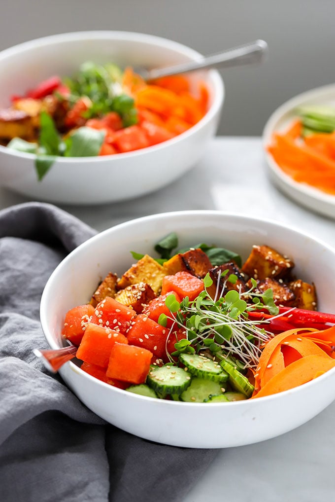 Vegan Watermelon Poke Bowl