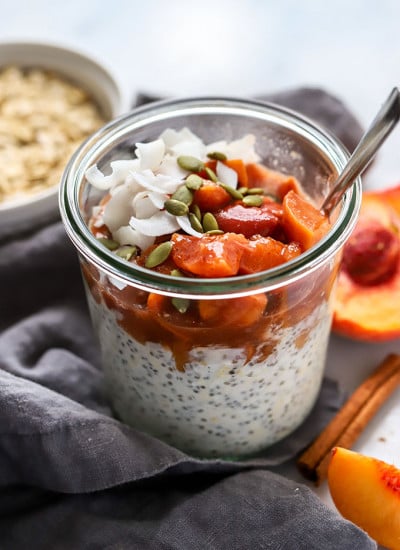 Simple Peach Compote with Overnight Oats