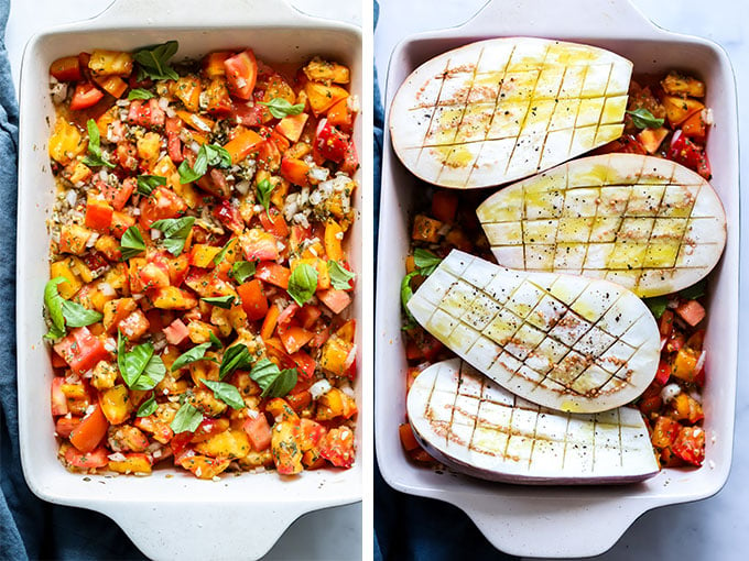 Tomato Eggplant Bake Process Photo