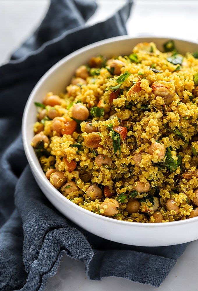 Simple Curry Spiced Quinoa | Dietitian Debbie Dishes