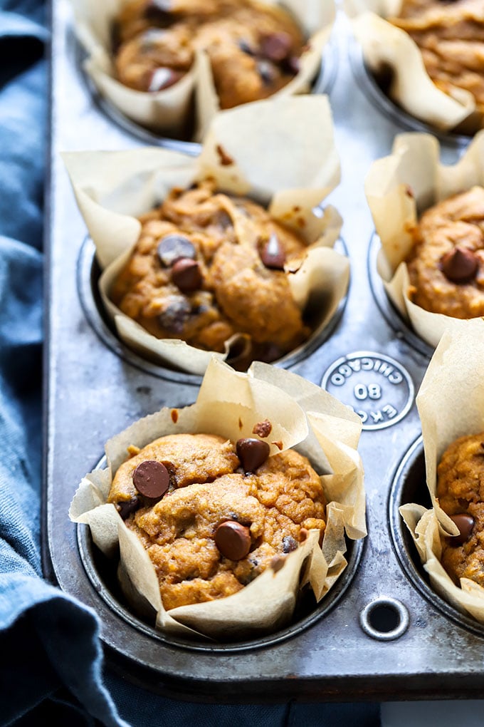 Vegan Pumpkin Chocolate Chip Muffins