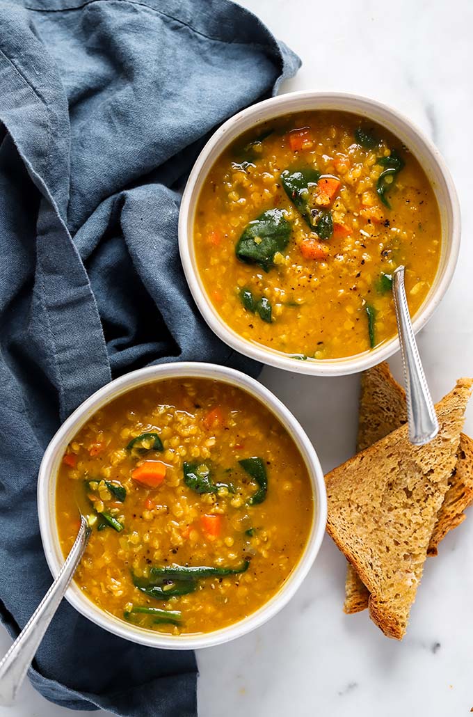 One Pot Red Lentil Pumpkin Soup | Dietitian Debbie Dishes