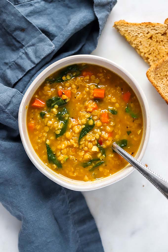 One Pot Red Lentil Pumpkin Soup