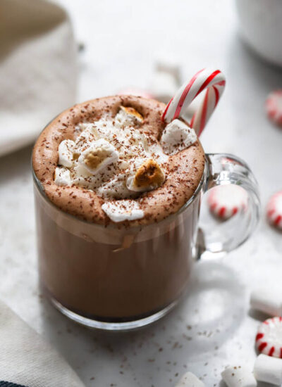 Vegan peppermint hot chocolate