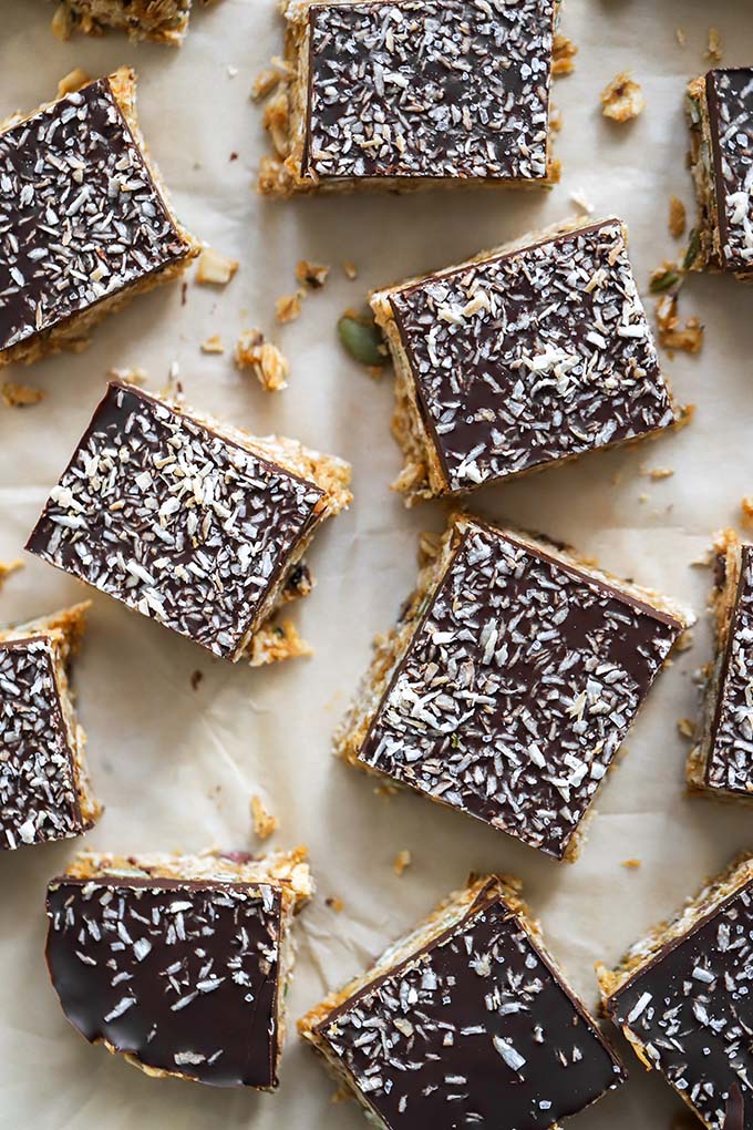 No-Bake Chocolate Peanut Butter Oat Bars | Dietitian Debbie Dishes