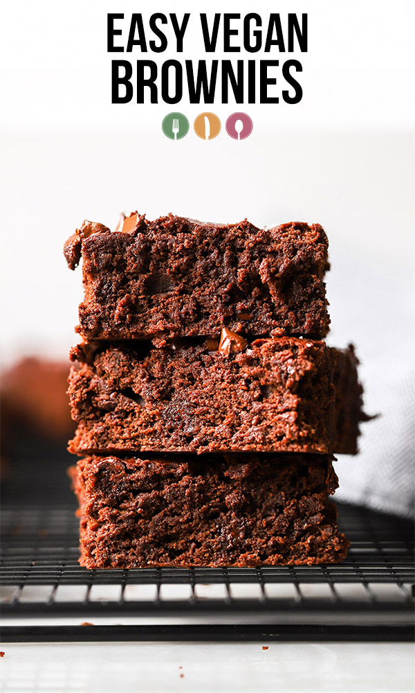 stacked easy vegan brownies