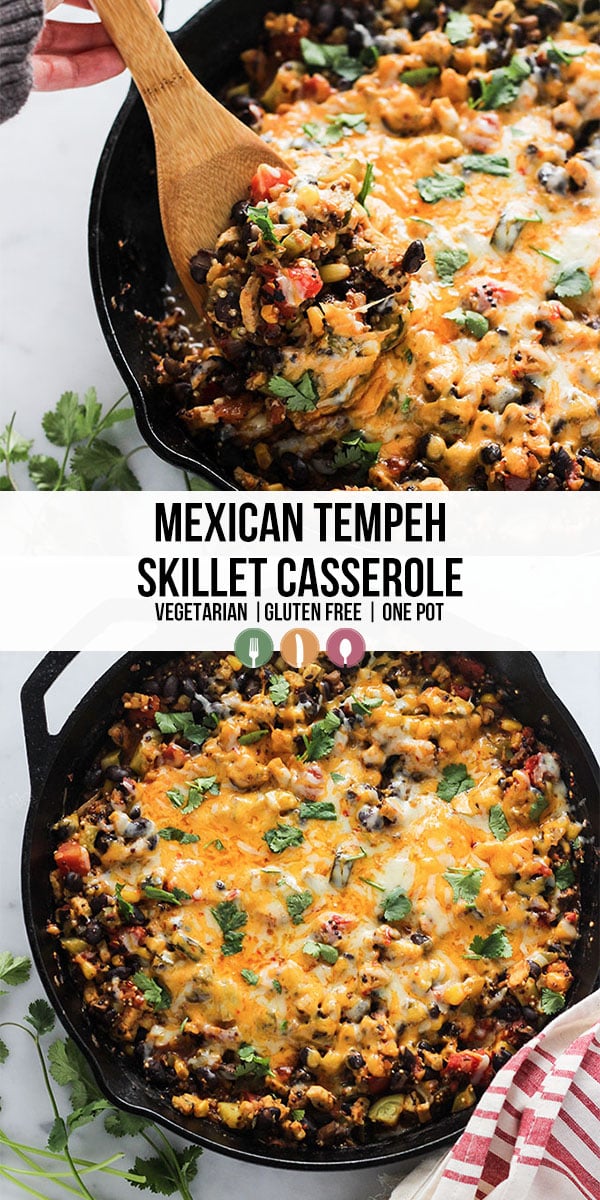 mexican tempeh skillet casserole