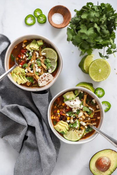 Vegan Tortilla Soup | Dietitian Debbie Dishes