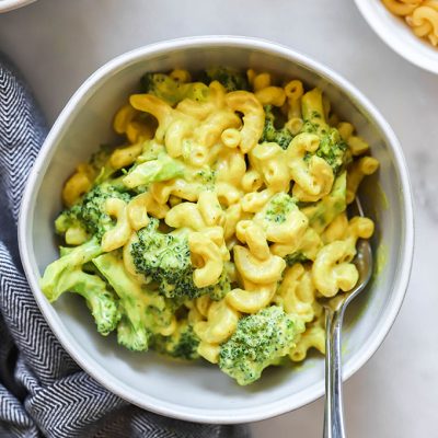 Vegan Macaroni and Cheese with Broccoli