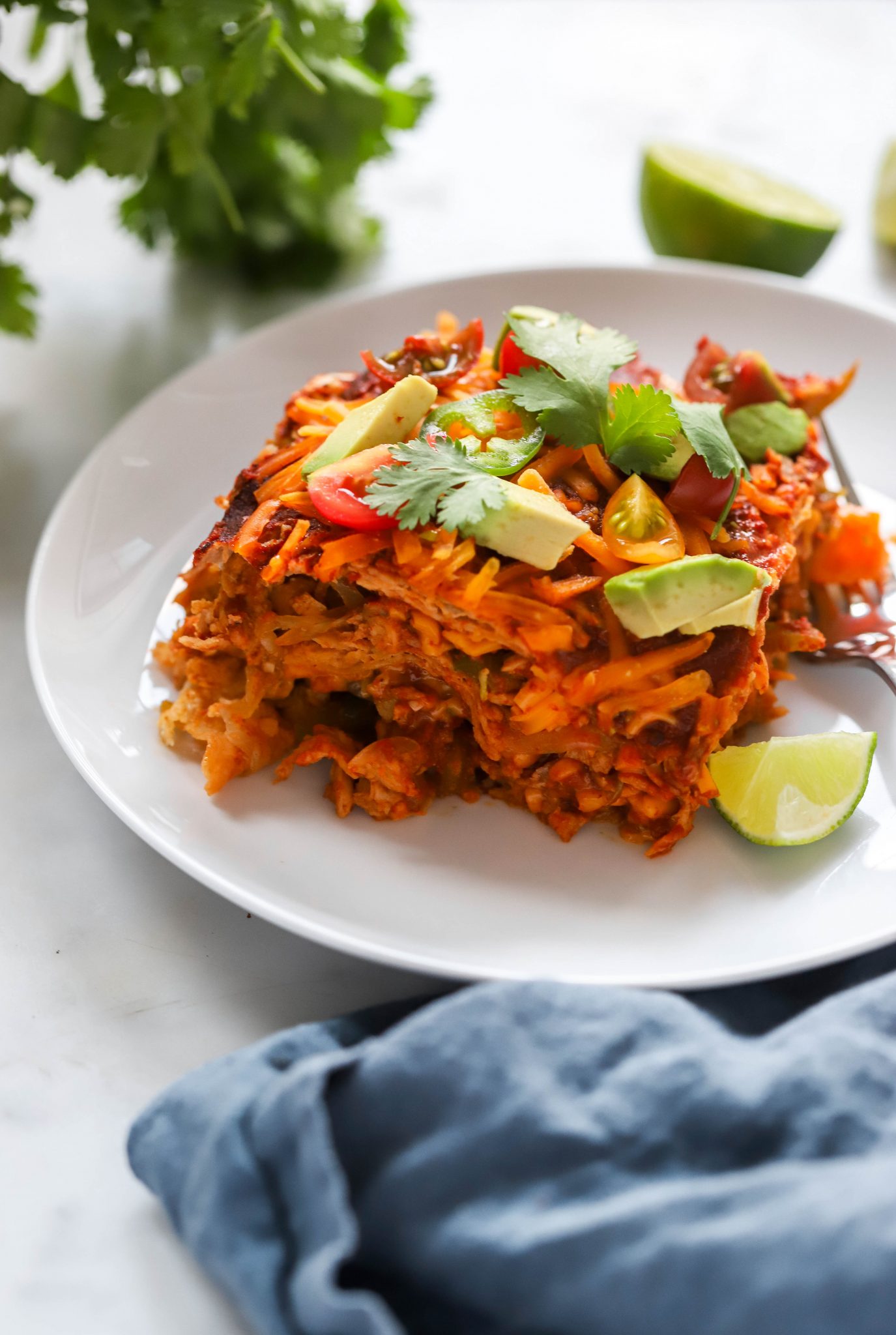 Easy Vegan Enchilada Casserole | Dietitian Debbie Dishes