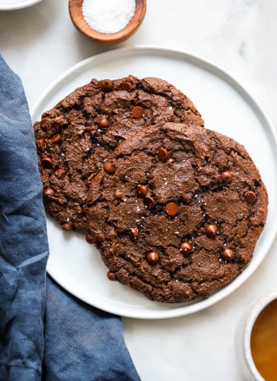 giant vegan and gluten free double chocolate cookies