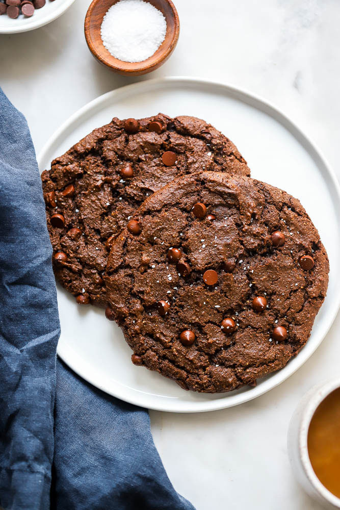 giant double chocolate vegan and gluten free cookies