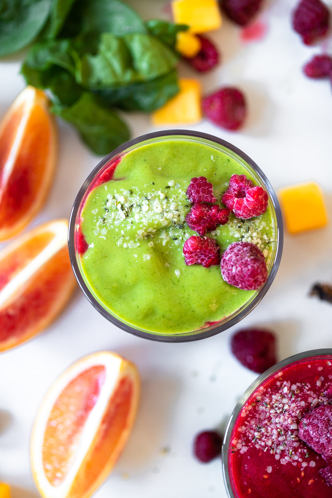 vegan red and green smoothie