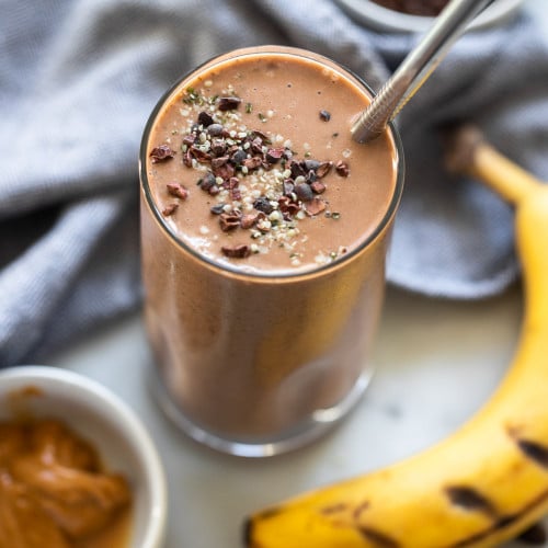 Vegan Peanut Butter Mocha Smoothie Dietitian Debbie Dishes