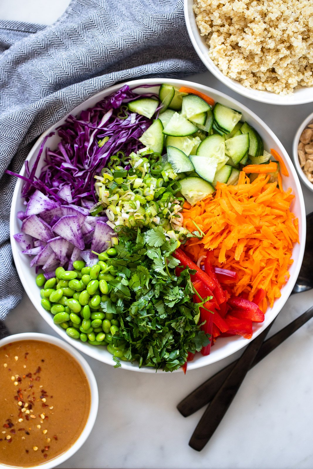 rainbow quinoa salad with peanut dressing ingredients