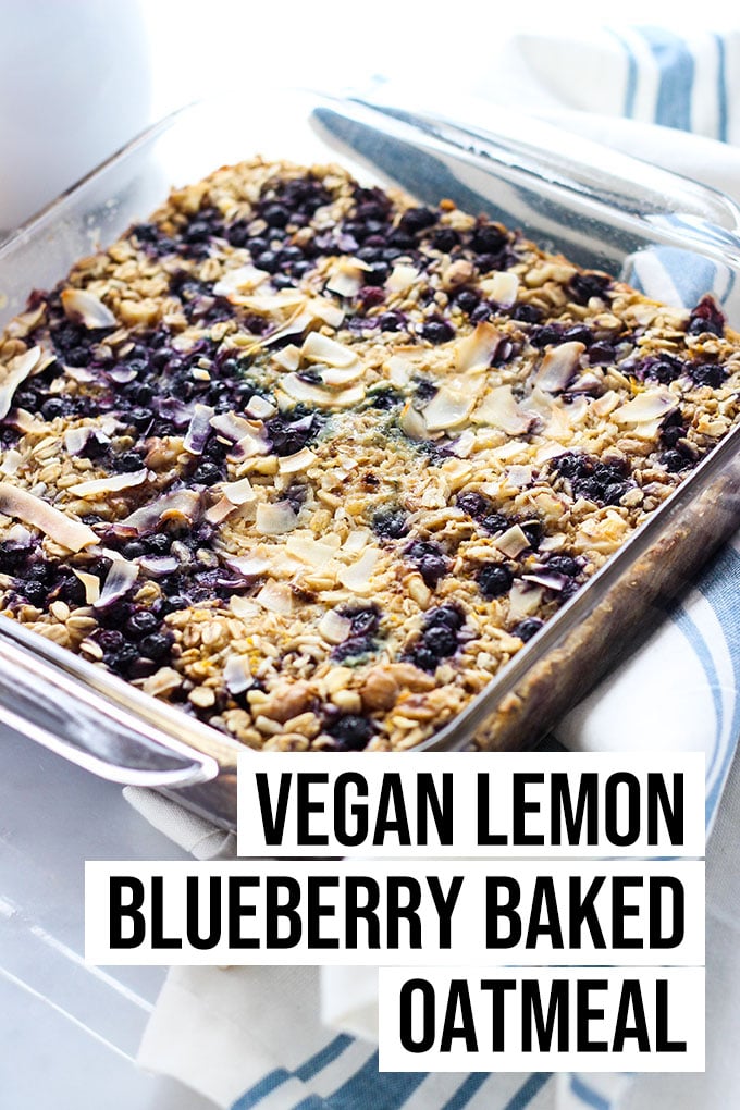 vegan lemon blueberry baked oatmeal