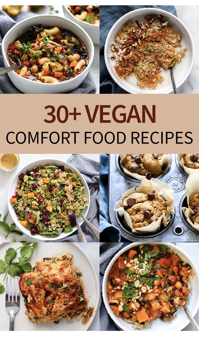 vegan comfort food recipes collage