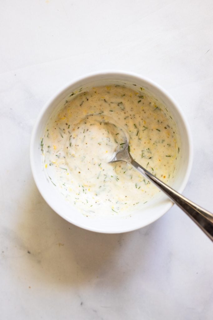 vegan tzatziki in bowl