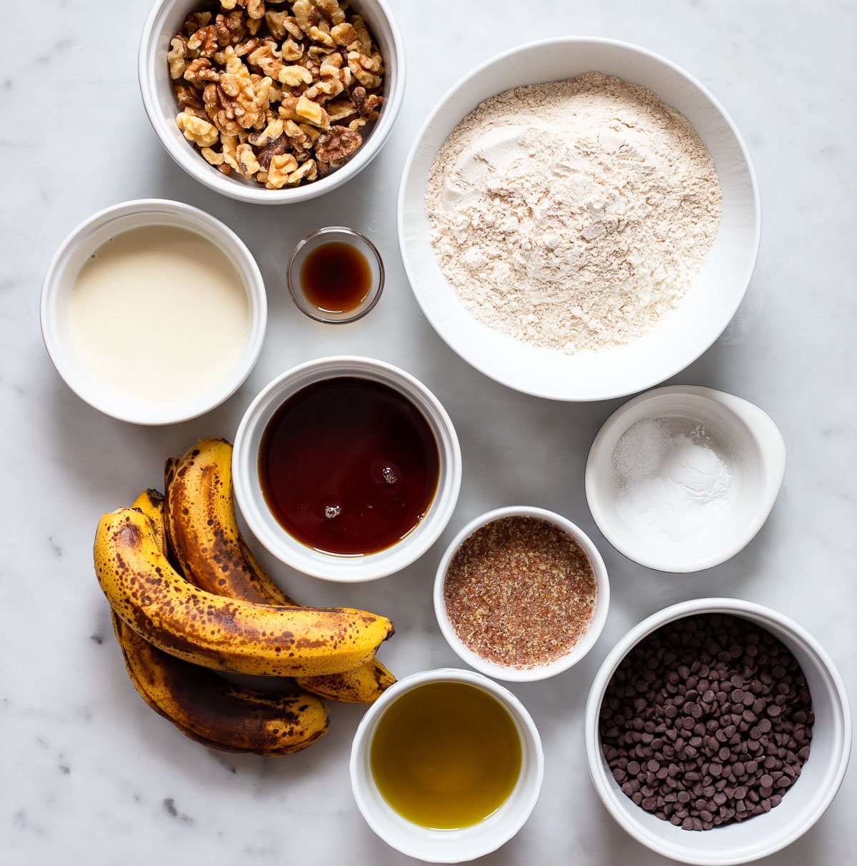vegan chocolate walnut banana bread ingredients