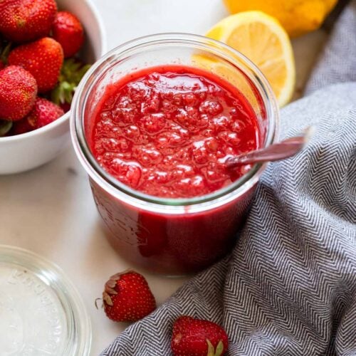 5 Ingredient Strawberry Rhubarb Compote | Dietitian Debbie Dishes