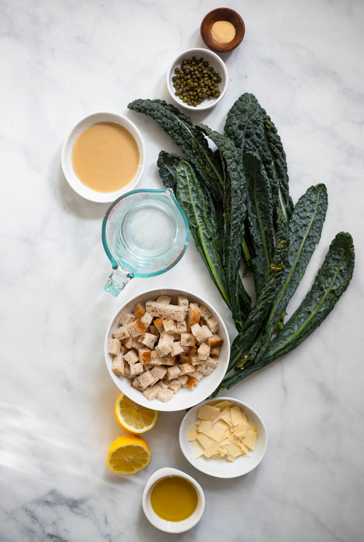 Lemon Kale Caesar Salad ingredients