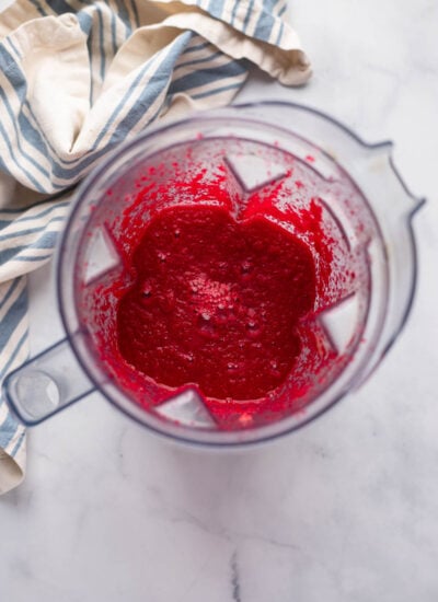 pureed beet juice in a blender. 