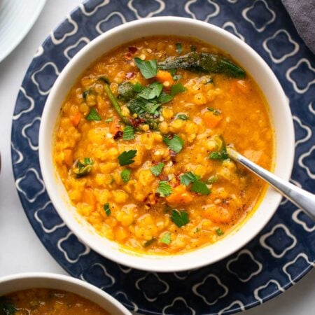 Curried lentil and pumpkin soup