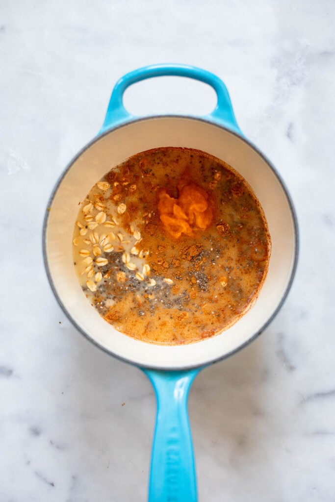 Stovetop method: add all of your ingredients to a saucepan and bring to a simmer. 