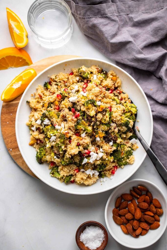 Roasted Broccoli Quinoa Salad | Dietitian Debbie Dishes