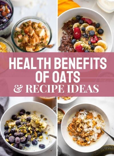 collage of 4 images of oatmeal recipes with text overlay.
