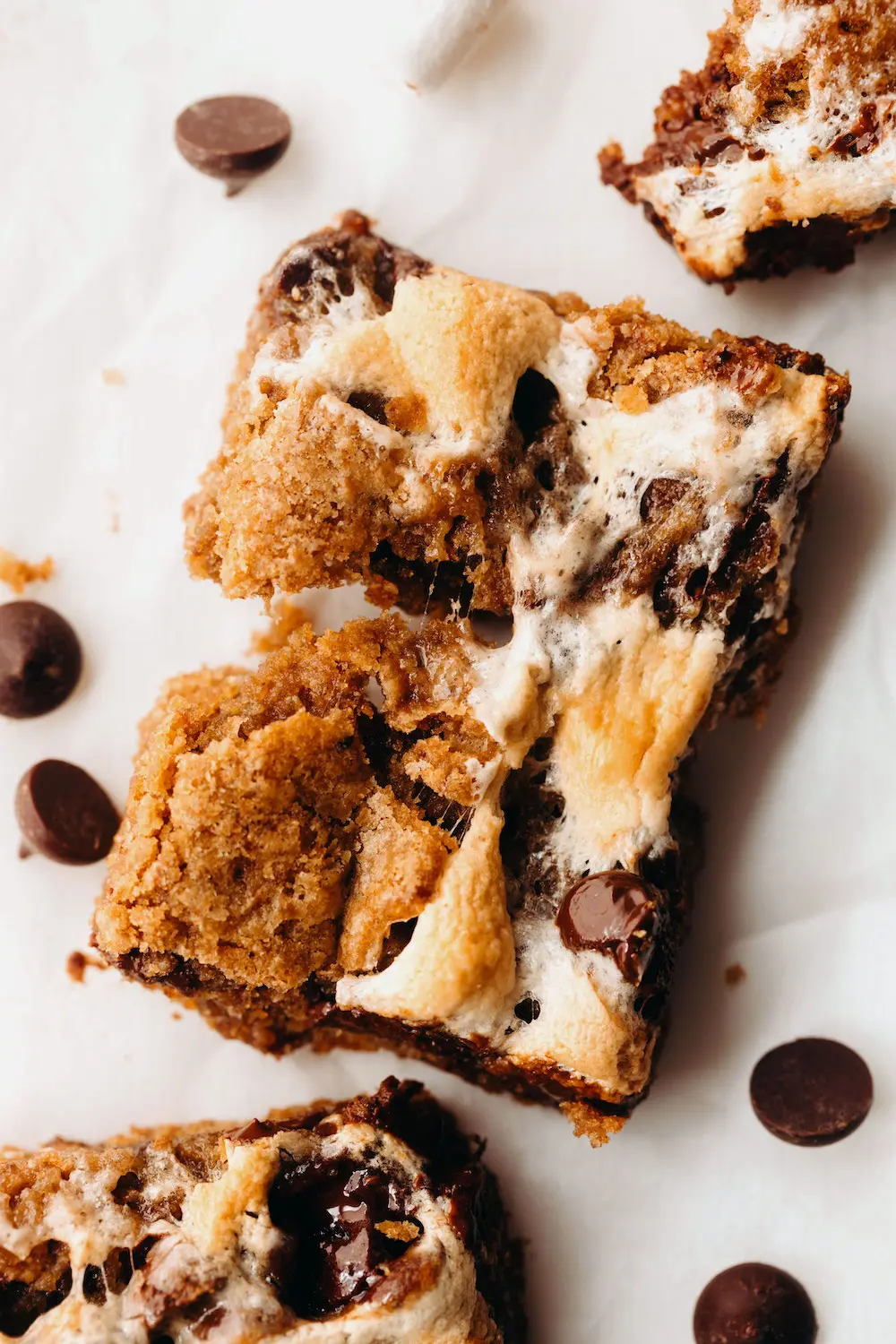 feasting on fruit sunflower butter s'mores cookie bars close up.
