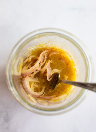 celery salad dressing mixed up in a jar
